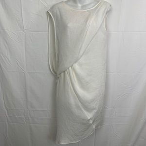 NWT HELMUT LANG White C04HC602 Sleeveless Flowy Lined Drape Dress NWT $415 sz 6